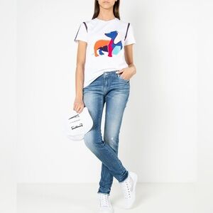 Emporio Armani T-Shirt Size EU 36 US Small Short Sleeve Dachshund Appliqué